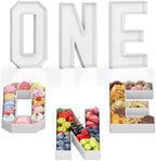 ONE Charcuterie Board Letters Fillable, ONE Cardboard Letters for Charcuterie, ONE Letters for Food Chocolate Cupcake Candy, Paper Mache Letter Trays for Birthday Baby Shower Anniversary Decoration by KAINSY