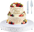 Wenqik 18 Inch White Cake Stand Metal Round with Cutter Spatula, Classic by Wenqik