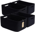 MiniArk Large Storage Baskets for Organizing, 17 x 13 x 7.5” Closet Shelf Baskets for Clothes Blanket Towels, Baby Nursery, Toy Bins Box, Woven Rope Baskets, 4 Packs Black by MiniArkStorageBasketsHome