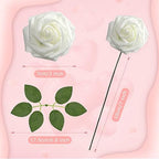 100 Pcs Artificial Rose Flowers, Ivory - Image 2