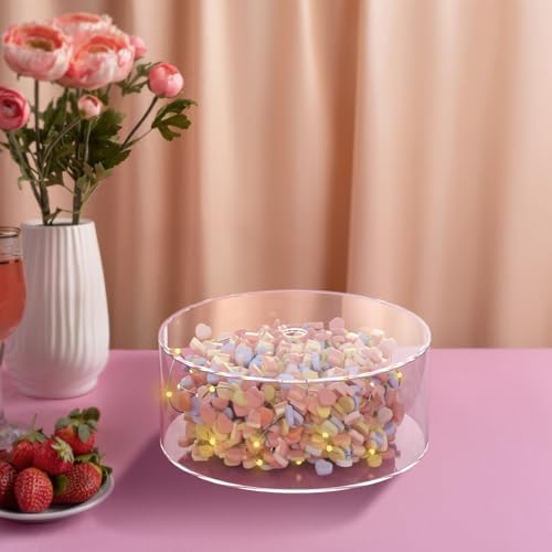 NPPLUS 3 Pcs Acrylic Round Cake Stand with Lid, Clear Fillable Cake Tier - Image 6