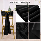 fani Black Satin Chair Straps Bows,60 PCS 7x108 Inch,Chair Sash - Image 3