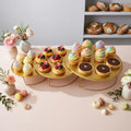 Gold 3Pcs Half-Circle Nesting Metal Cake Stand Set 8/10/12 Inch Tray by CBBZJY