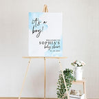 Andaz Press Custom Large Baby Shower Welcome Sign, 16" x 20", Baby Blue Watercolor It's A Boy Personalized Canvas Welcome Sign, Signage, Canvas Sign for Baby Sprinkle, Fall Baby Shower Decorations - Image 2