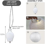 HAUSPROFI 12Pcs White Paper Lanterns with LED Lights Chinese Lanterns Decor - Image 3