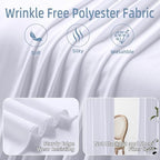 20ft×10ft Wrinkle Free White Backdrop Curtains for Parties, Thick Polyester Drapes for Backdrop, 2 Panels 5×10ft Cloth Photo Backdrop Curtain for Wedding Party Baby Shower Photography Background - Image 4