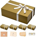 Olive Gold Gift Box with Magnetic Lid for Birthday, 13.85"x8.35"x4.45" by Lifelum