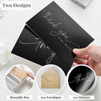 Thank You Cards with Envelopes - Bulk Pack of 100 Black Thank You Card - Image 2