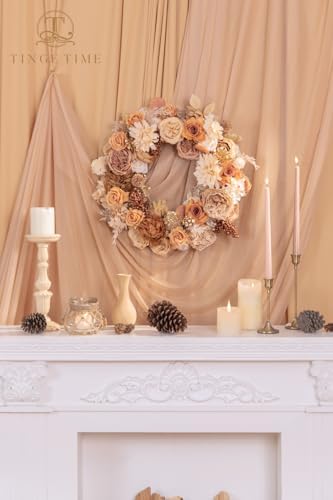 TINGE TIME Artificial Wedding Flower Combo, Rose Peony Boho Nude Coffee - Image 3