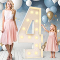 Ledido Easy-Assemble 4FT Warm White Marquee Light Up Number 4 for Birthday by Ledido