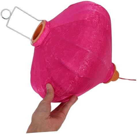 GANAZONO Vintage Oval Vietnamese Hanging Lantern with Tassel Pink Cloth - Image 7
