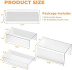 Acrylic Buffet Risers, Food Risers for Buffet Table, Clear Acrylic Risers Display Stand with U Shaped for Catering Supplies, Scalloped Acrylic Serving Tray for Cupcake, Dessert and Party (Clear 4 PCS) - Image 3