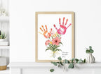 TwoDays Flower Bouquet Handprint Art Craft DIY Kit, Unique Gifts for Mom From Daughter or Son for Mother's Day Birthday Christmas, Gift for Grandma.(12" X 16", With Wood Frame) - Image 6