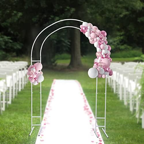 7.2 FT Metal Wedding Arch Backdrop Stand, White Balloon Arch Backdrop Stand, Wedding Arch Frame for Wedding Ceremony, Bridal, Garden, Yard, Photo Booth,Indoor Outdoor Party Decoration - Image 5