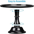 Round Cake Stand, 11 Inch, Black, Melamine, Dessert Cupcake Display Tray for Wedding, Birthday, Party, Baby Shower, Christmas (Black) - Image 3