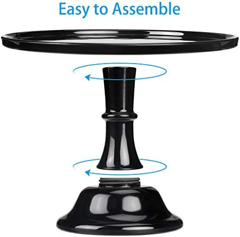 Round Cake Stand Black 11" Melamine Cake Display Stand Dessert Cupcake Display Tray for holiday,Graduation,Wedding,Birthday,Party,Baby Shower,Anniversary,Ceremony,Christmas - Image 3
