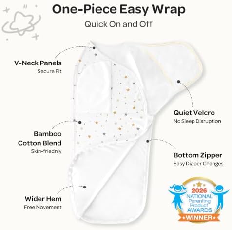 Momcozy Swaddles for Newborns, Quiet Fastener Swaddle for Infant 0-3 Months - Image 2