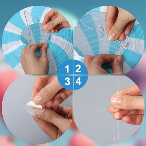 VioraWhite 24 Pcs Hot Air Balloon with Hanging Clouds Classroom Ceiling Decor Hot Air Balloon Clouds for Room Ceiling Hanging Decorations for Classroom Birthday Baby Shower Preschool Kindergarten - Image 3