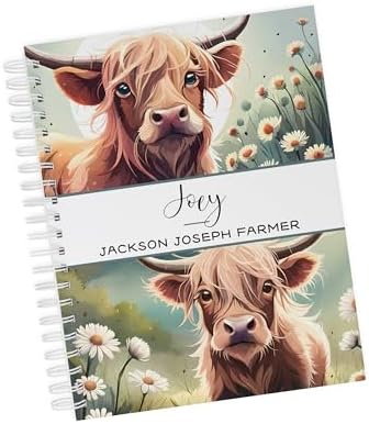 Personalized Baby Memory Book - Hardcover First Year Album Customized with Baby’s Name - Prompted Baby Journal (Highland Cow Meadow) by Unknown