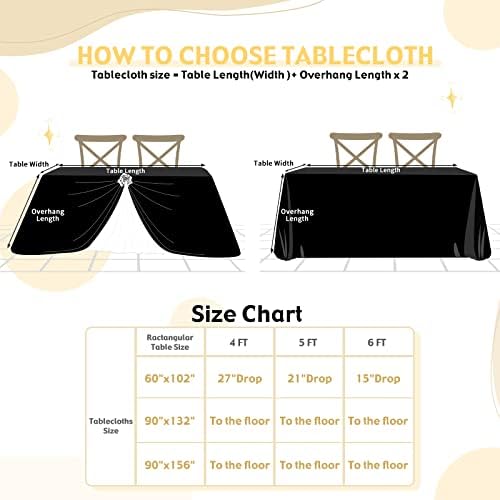 SoarDream Black Sequin Tablecloth 90"x132" Party Glitter Table Cloth - Image 3