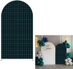 Arch Backdrop Cover Tartan Plaid Baby Shower Arch Stand Stretchy Cover for Bear Theme Boys Birthday Party Fiesta Decorations (7.2x4ft Cover,Green28) by ittsmnt