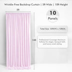 50×10 Light Pink Curtains for Wedding Party Backdrop Decor-10 Panel 5×10ft - Image 2
