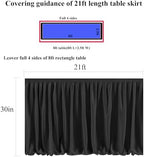 Ruffle Table Skirt for Teacher Desk Classroom Wedding Birthday, Black,21ft - Image 4