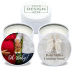 Custom Candles, Personalized Candles, Baby Shower Candle Favors, Bulk Candles, Candle Favors (Set of 10) (White Tin) - Image 7
