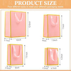 PerKoop 40 Pack Thank You Gift Bags with Handles 4 Sizes Kraft Gift Bags Recyclable Dessert Shopping Sacks for Mother's Day Wedding Graduation Bridesmaid Baby Shower Birthday Housewarming(Pink) - Image 2