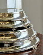 NauticalMart Aluminum & Brass Cake Stand Set, Elegant Round Dessert Display Pedestal, Polished Metallic Wedding Cake Stands for Party Table Centerpiece Decor (22 Inches) - Image 3