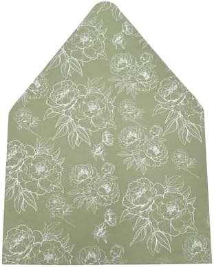 A7 Euro Flap Envelope Liners for 5x7 Insert, 50 Pack, Wedding Invitaion (Green Floral) by Unknown