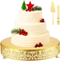 Wenqik 14 Inch Gold Cake Stand Set Metal Round cake Dessert Stand,Wedding by Wenqik