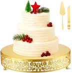 Wenqik 14 Inch Gold Cake Stand Set Metal Round cake Dessert Stand,Wedding by Wenqik