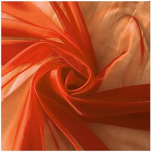 95 Yard Organza Fabric 44" Wide for Wedding Event Décor - Orange - Image 4