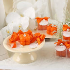 ACITHGL 30 Sets Fully Assembled Small Bubble Candle Party Favors for Guests Bulk Bridal Showers Favors Candles with Stylish Ribbons Thank You Cards Gifts (Orange) - Image 6