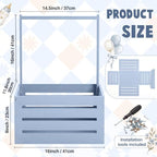 Suzile Baby Shower Crate Wooden Closet Baby Basket Gift,Haze Blue - Image 2