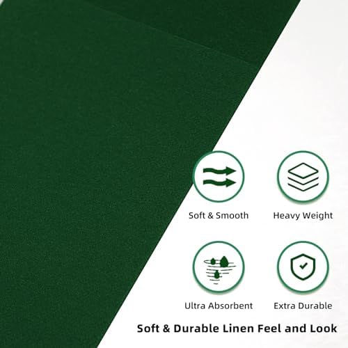 KAMMAK Dark Green Napkins Disposable with Pocket Cloth Like Dinner Paper Napkins 100 Pack Folded Guest Hand Towel for Party Decoration, Wedding Reception, Bathroom or Restaurant (16.5 x 16.5 inch) - Image 5