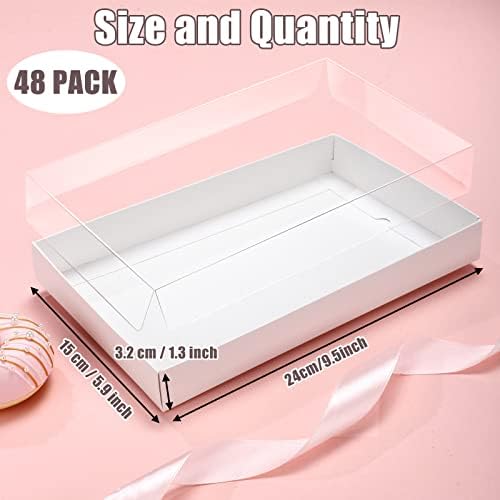 Karenhi 48 Pcs Clear Window Cookie Boxes Bakery Gift Packaging, White - Image 2