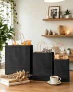 qiqee 100-Packs Black Paper Gift Bags with Handles Bulk Assorted Sizes(33pcs Large 13", 33pcs Medium 11", 34pcs Small 8") - Image 6