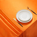 6 Pack Satin Table Cover Rectangle, 60 x 120 Inches, Orange - Image 3