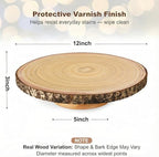Relaxing Garden 12 Inch Bark Edge Wood Cake Stand Set with Toppers - Image 6
