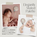 Balloon Baby Monthly Milestone Marker Signs, Photo Prop for Photoshoot | Stuffed Plush Balloon, Tassel, Pompom | Birth Announcement, Gender Neutral Baby Shower, Newborn Gift Set (Dusty Pink) - Image 2