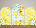 Honey Bee Arch Stretchy Covers for Birthday Party Decoration Honeycomb Flower Arched Stand Cover Baby Shower Favors Props(Only Cover) - Image 3