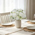 White Artificial Flowers 12 Bundles Silk Floral with Stems - Image 6