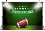 15X10ft Birthday Photography Backdrop, Football Happy Birthday Backdrop Football Birthday Photography Backdrop for Boy, Soccer Field Banner Photo Studio Background Decor - Image 4