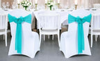 Pack of 125 Chiffon Chair Sashes for Wedding & Event Décor - Peacock Blue - Image 2