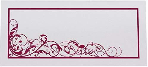 Scribble Vintage Swirl Place Cards, Burgundy, Set of 60, Pre-cut and Scored - Image 3