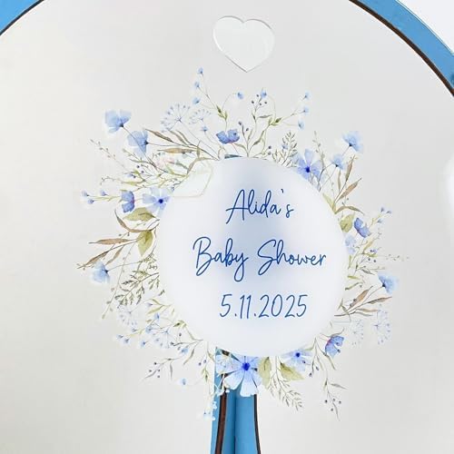 Baby Shower Guest Book Alternative, Personalized Floral Wooden Circle Sign - Image 4