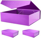 PACKHOME 3 Extra Large Purple Gift Boxes Magnetic Lids 17x14.5x5.5in by PACKHOME