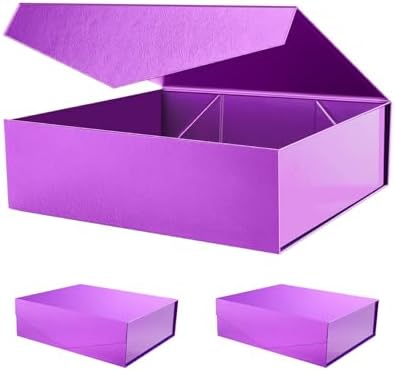 PACKHOME 3 Extra Large Purple Gift Boxes Magnetic Lids 17x14.5x5.5in by PACKHOME